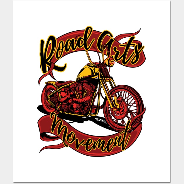 Road arts movement, old school bike, art on road, biker lover Wall Art by Lekrock Shop